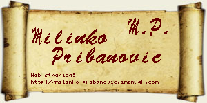 Milinko Pribanović vizit kartica
